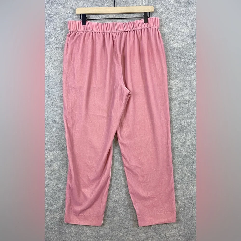 J. Crew Velvet Pants 10‎ Pink High Waist Comfy Casual Loungewear Pockets Pull On